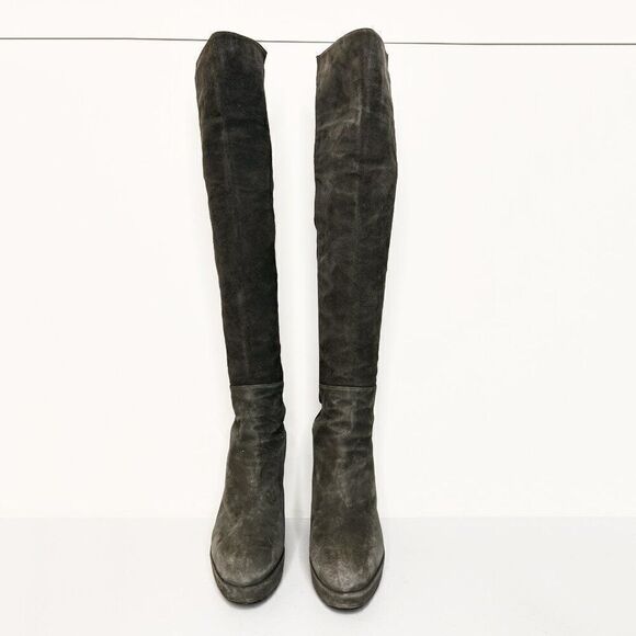 Stuart Weitzman Demiswoon Suede Wedge Heel Over The Knee Boots - Picture 3 of 9
